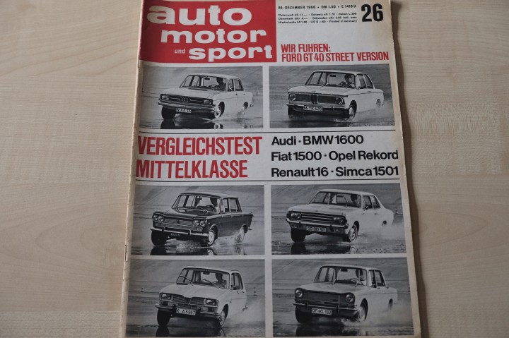 Deckblatt Auto Motor und Sport (26/1966)
